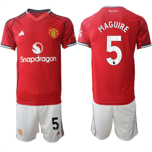 Men's Manchester United #5 MAGUIRE 2025-26 Home Suit Soccer Jerseys