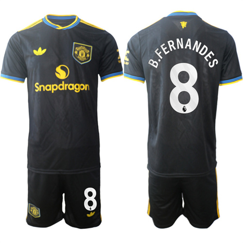 Men's Manchester United #8 B.FERNANDES 2025-26 Away 2nd Suit Soccer Jerseys