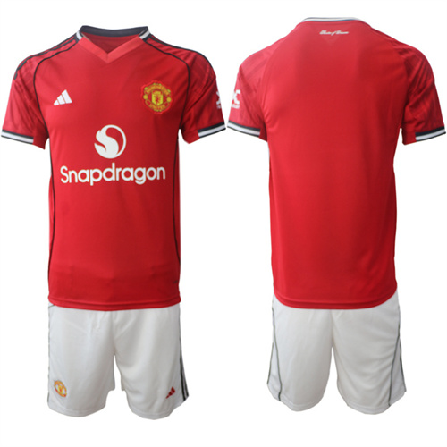 Men's Manchester United Blank 2025-26 home Suit Soccer Jerseys