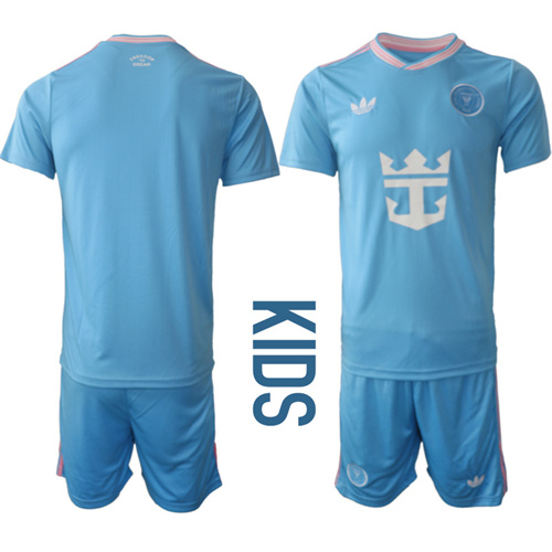 Youth Inter Miami CF Blank 2025-26 Away 2nd Kids Suit Soccer Jerseys