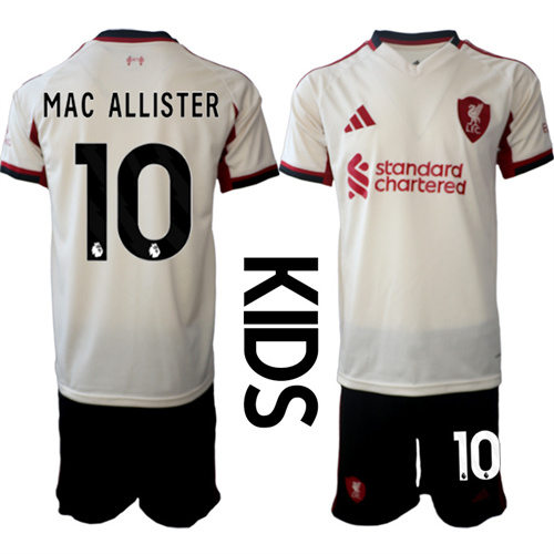 Youth Liverpool #10 MAC ALLISTER 2025-26 away Kids Suit Soccer Jerseys