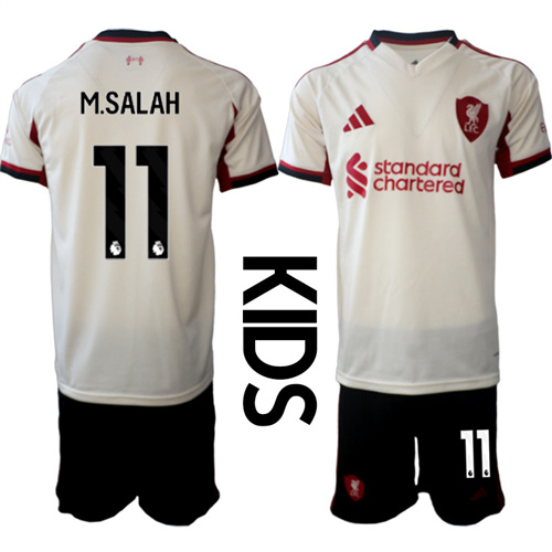Youth Liverpool #11 M.SALAH 2025-26 away Kids Suit Soccer Jerseys