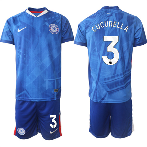 Men's Chelsea FC #3 CUCURELLA 2025-26 home Suit Soccer Jerseys