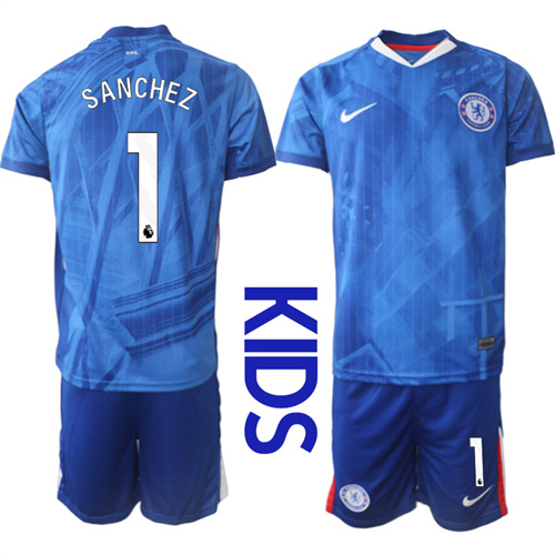 Youth Chelsea FC #1 SANCHEZ 2025-26 home Kids Suit Soccer Jerseys
