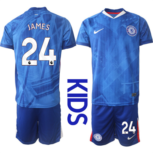 Youth Chelsea FC #24 JAMES 2025-26 home Kids Suit Soccer Jerseys