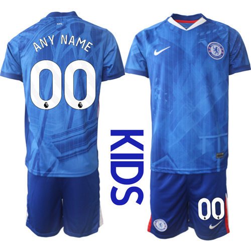 Youth Chelsea FC Custom Any Name And Number 2025-26 home Kids Suit Soccer Jerseys