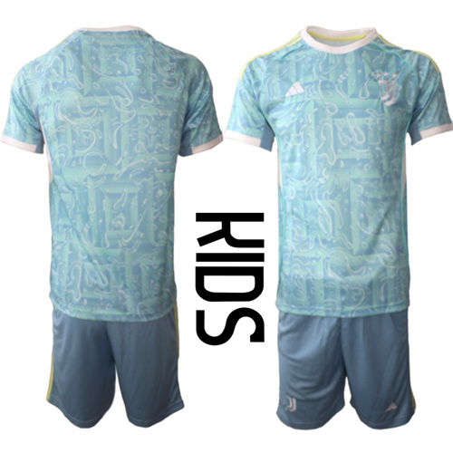 Youth Juventus FC Blank 2025-26 away Kids Suit Soccer Jerseys