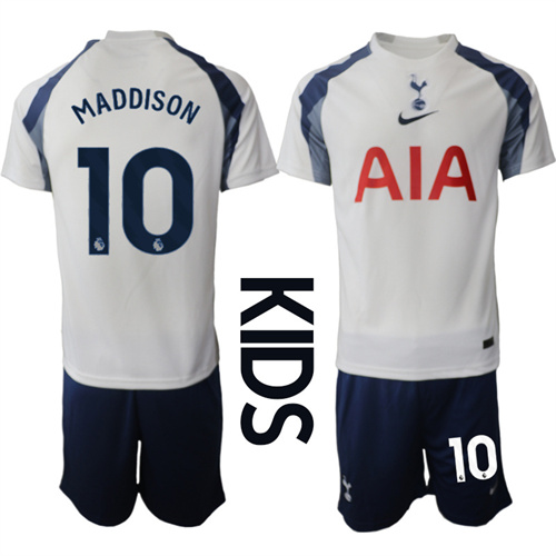 Youth Tottenham Hotspur #10 MADDISON 2025-26 home Kids Suit Soccer Jerseys