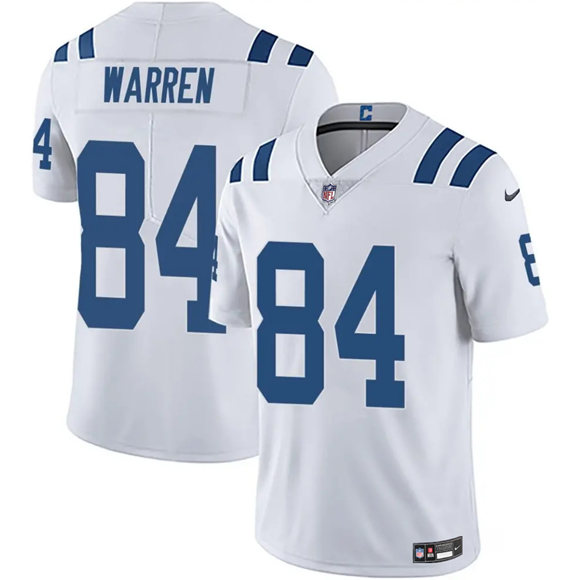 Men's Indianapolis Colts #84 Tyler Warren White Vapor Limited Football Stitched Jersey