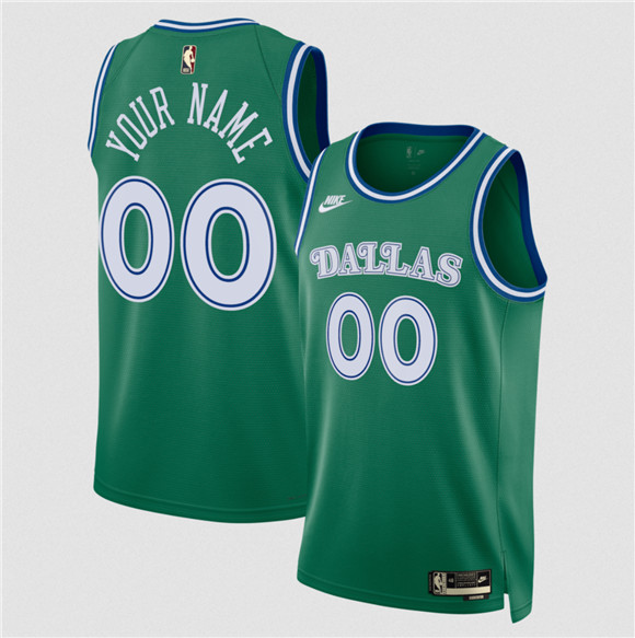Men's Dallas Mavericks Active Player Custom Green 2025 Classic Edition Stitched Basketball Jersey