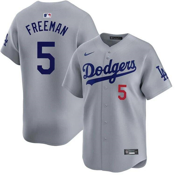 Men's Los Angeles Dodgers #5 Freddie Freeman Gray 2025 Limited Stitched Baseball Jersey