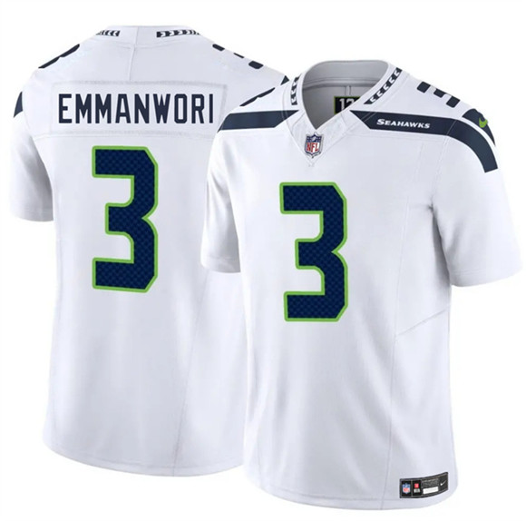 Men's Seattle Seahawks #3 Nick Emmanwori White 2025 F.U.S.E. Vapor Untouchable Limited Football Stitched Jersey