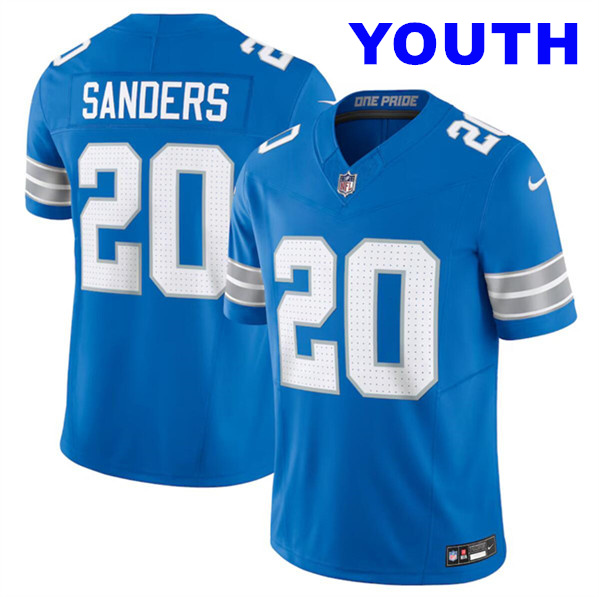 Youth Detroit Lions #20 Barry Sanders Blue F.U.S.E. Vapor Limited Stitched Jersey