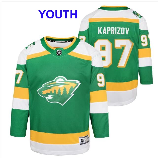 Youth Kirill Kaprizov #97 Minnesota Wild Green Alternate Premier Jersey