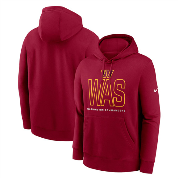 Men's Washington Commanders Burgundy Busted Play Club Fleece Pullover Hoodie