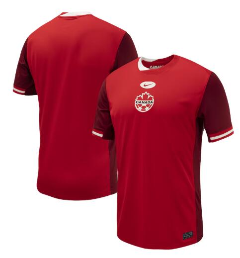 Men Team Canada international Blank 2024 Nike Home Red Kit Soccer Jersey