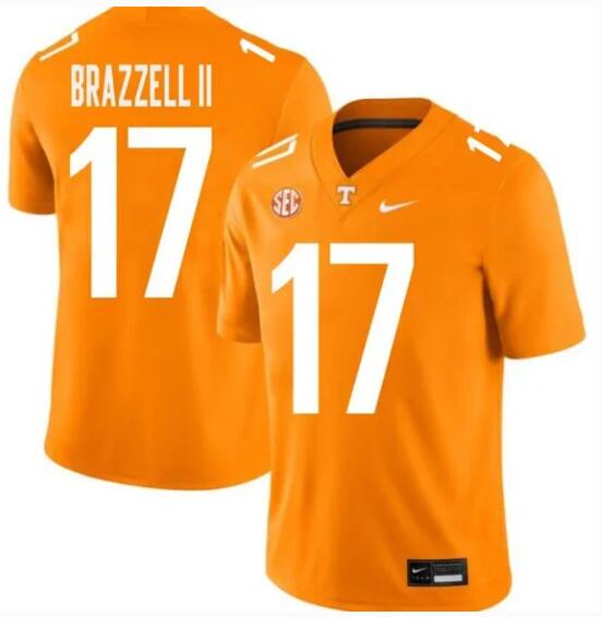 Men's Chris Brazzell II #17 Tennessee Volunteers Orange Player Stitched Jersey