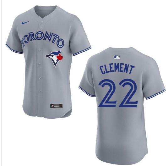 Men's Toronto Blue Jays #22 Ernie Clement Gray Mlb Jersey
