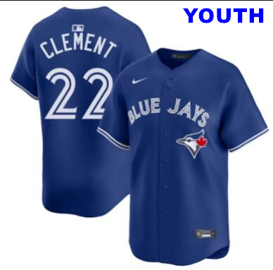 Youth Toronto Blue Jays #22 Ernie Clement blue Mlb Jersey