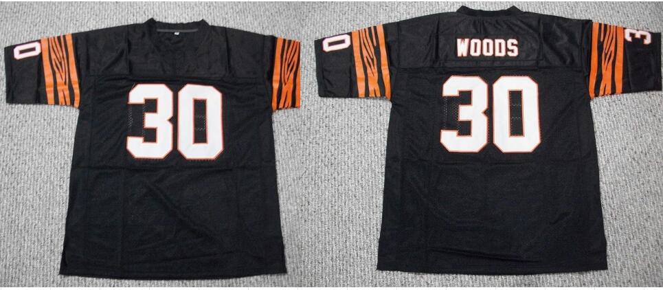 Men's Cincinnati Bengals #30 Ickey Woods Black Legacy  Mitchell & Ness Replica Jersey