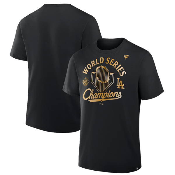 Men's Los Angeles Dodgers Black 2025 World Series Champions Locker Room Parade T-Shirt