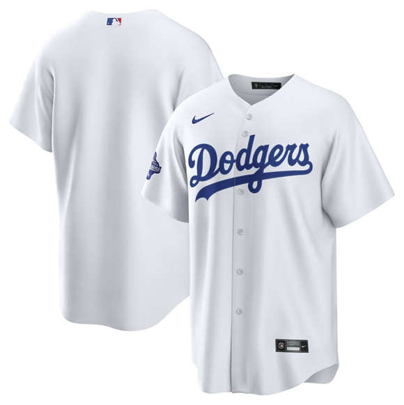Men's Los Angeles Dodgers Blank White 2025 World Series Champions Stitched Baseball Jersey