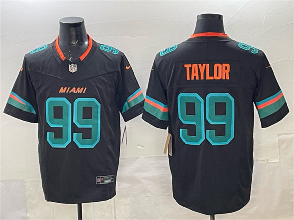 Men's Miami Dolphins #99 Jason Taylor Black 2025 F.U.S.E. “Rivalries” Vapor Limited Football Stitched Jersey