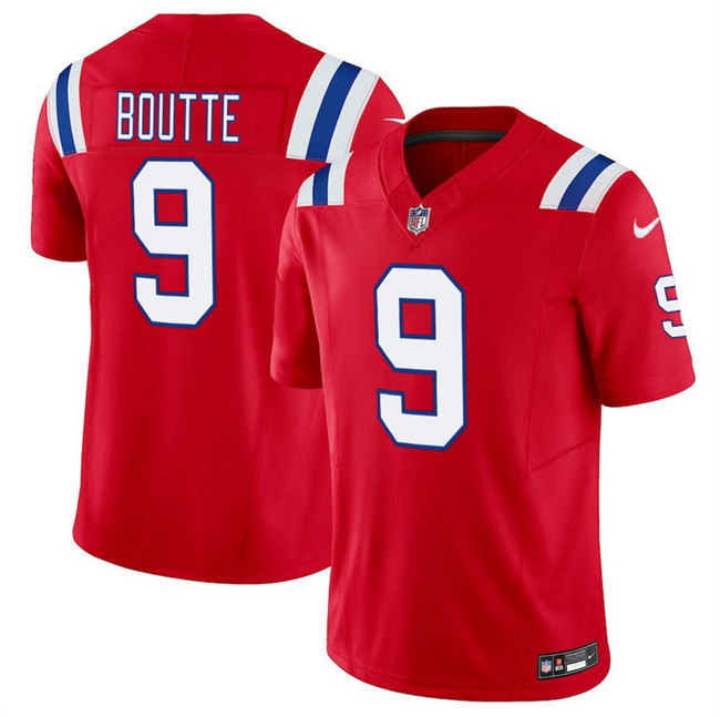 Men's New England Patriots #9 Kayshon Boutte Red 2025 F.U.S.E. Vapor Limited Football Stitched Jersey