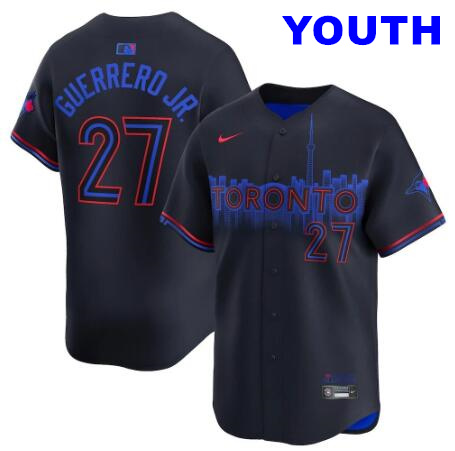 Youth Toronto Blue Jay #27 Guerrero Jr. Black 2024 City Connect Player Baseball Jersey