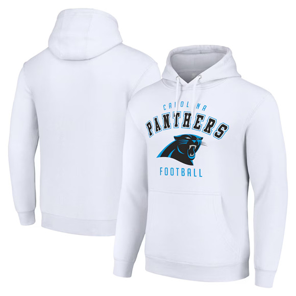 Men's Carolina Panthers White Pullover Hoodie