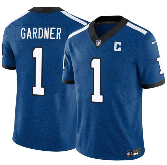 Men's Indianapolis Colts #1 Sauce Gardner Blue 2025 F.U.S.E. Throwback Vapor Limited Stitched Football Jersey
