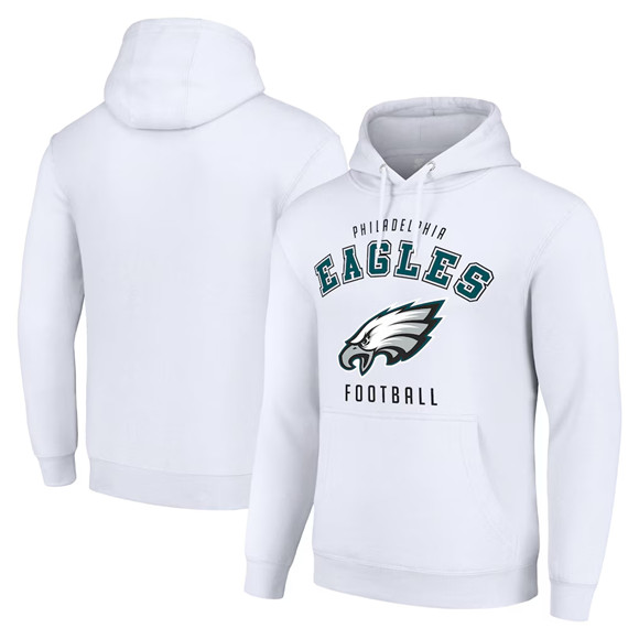 Men's Philadelphia Eagles White Pullover Hoodie