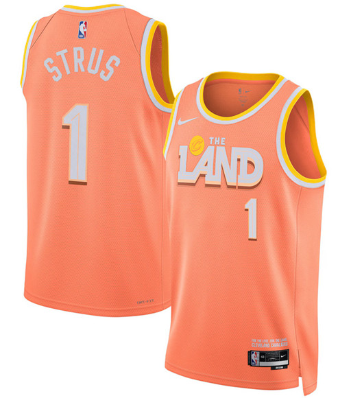 Men's Cleveland Cavaliers #1 Max Strus Orange 2025-26 City Edition Swingman Stitched Jersey