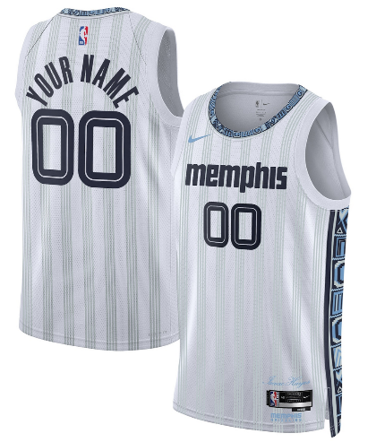 Men's Memphis Grizzlies Active Player Custom Gray 2025-26 City Edition Swingman Stitched Jersey
