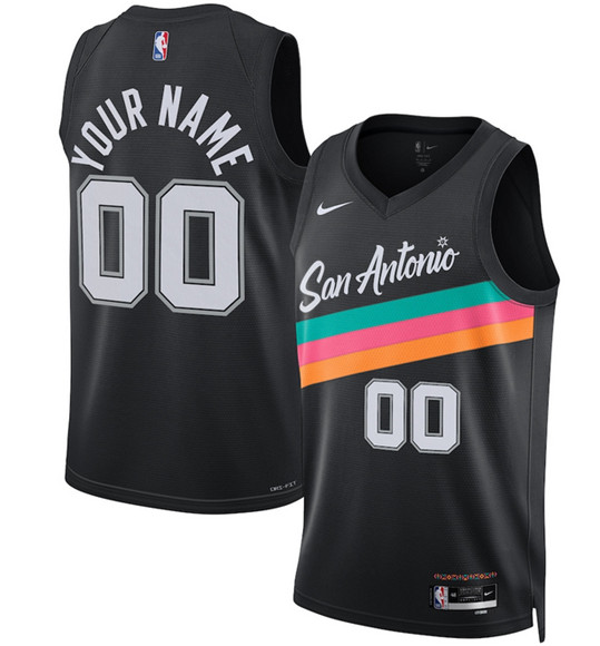 Men's San Antonio Spurs ActiVE Player Custom Black 2025-26 City Edition Swingman Stitched Basketball Jersey