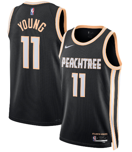 Men's Atlanta Hawks #11 Trae Young Black 2025-26 City Edition Swingman Stitched Jersey