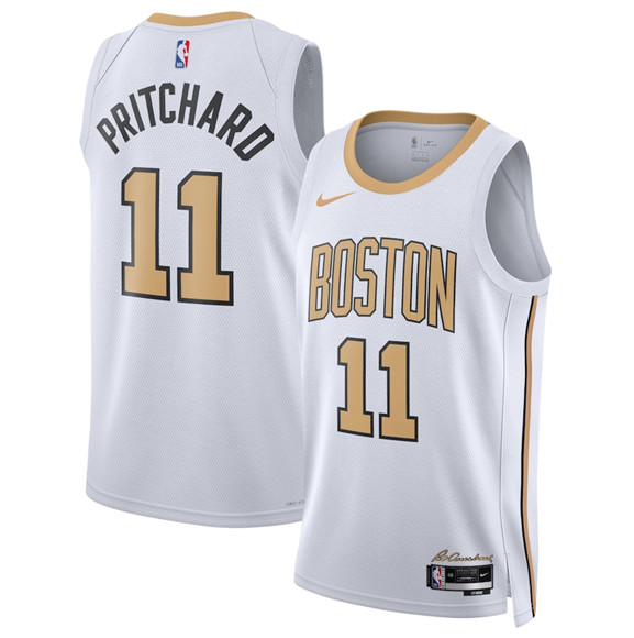 Men's Boston Celtics #11 Payton Pritchard White 2025-26 City Edition Swingman Stitched Basketball Jersey