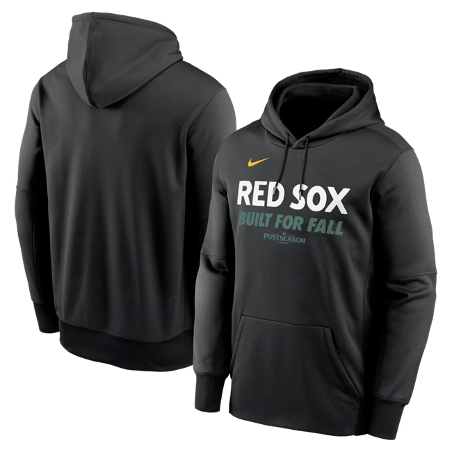 Men's Boston Red Sox Black 2025 Postseason Collection Therma Fleece Hoodie