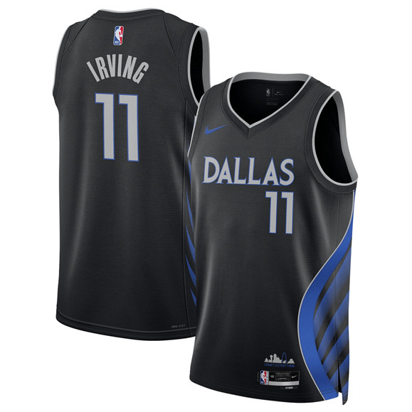 Men's Dallas Mavericks #11 Kyrie Irving Black 2025-26 City Edition Stitched Basketball Jersey