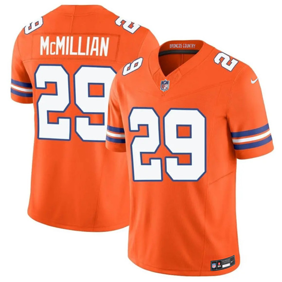 Men's Denver Broncos #29 Ja'Quan McMillan Orange Mile High Collection 1977 Throwback Vapor Limited Football Stitched Jersey