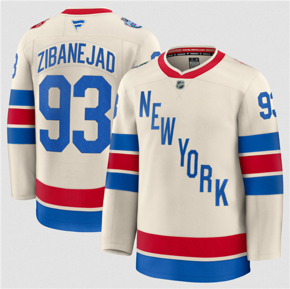 Men's New York Rangers #93 Mika Zibanejad Cream 2026 Winter Classic Stitched Hockey Jersey