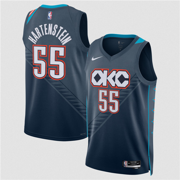 Men's Oklahoma City Thunder #55 Isaiah Hartenstein Navy 2025-26 City Edition Swingman Stitched Basketball Jersey