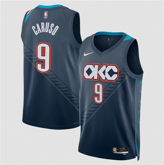 Men's Oklahoma City Thunder #9 Alex Caruso Navy 2025-26 City Edition Swingman Stitched Basketball Jersey