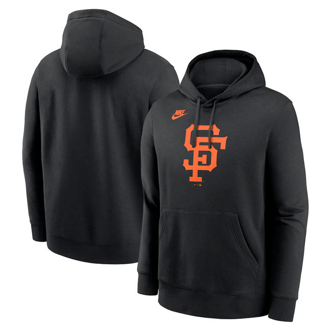 Men's San Francisco Giants Black Cooperstown Collection Logo Club Pullover Hoodie