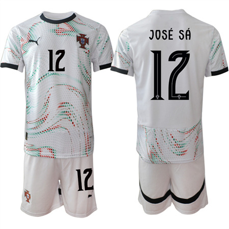 Men's Portugal #12 JOSE SA Away White 2025-26 Short Sleeve Soccer jerseys