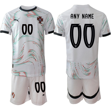 Men's Portugal Custom Any Name and Any Number Away White 2025-26 Short Sleeve Soccer jerseys