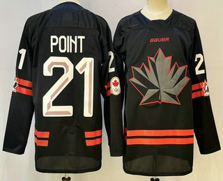 Men's Canada Hockey #21 Brayden Point Black 2026 Stitched Jersey
