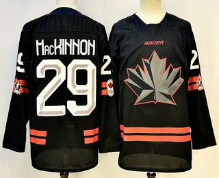 Men's Canada Hockey #29 Nathan MacKinnon Black 2026 Stitched Jersey