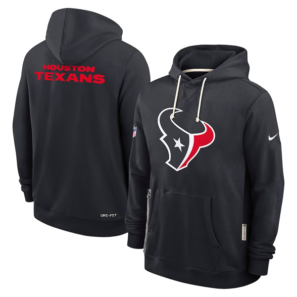 Men's Houston Texans Black Sideline Standard Issue Initial Home Dri-FIT Pullover Hoodie