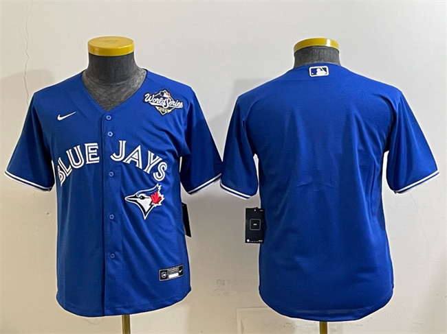 Youth Toronto Blue Jays Blank Royal 2025 World Series Cool Base Stitched Baseball Jersey